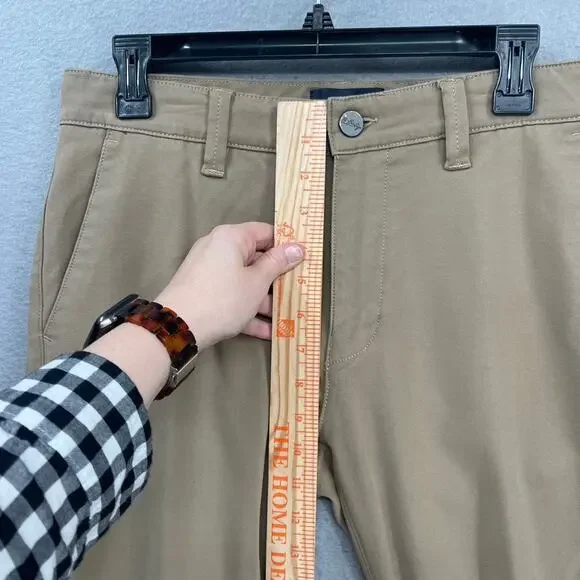 34 Heritage Pants Mens 32x32 Brown Verona Mid Rise Slim Leg Chino Stretch Casual - Picture 8 of 16